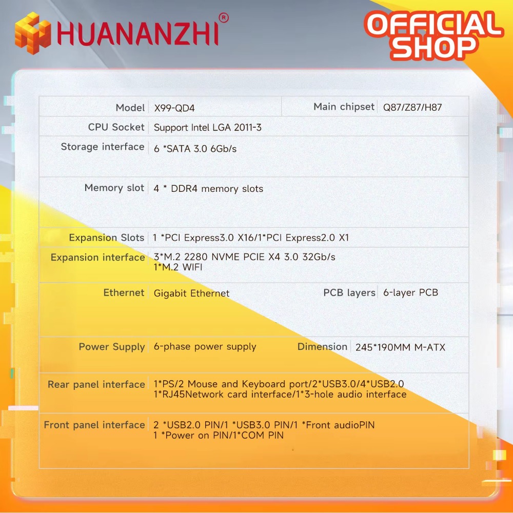 HUANANZHI X99 QD4 LGA 2011-3 X - огляд і ціна E5 2696 V3